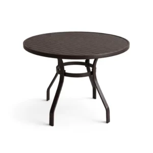 Mesa Ripada Teresina em Alumínio com Tampo Redondo Ripado -  TESTE